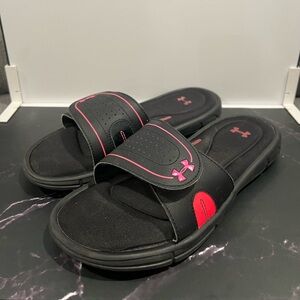 Under Armour Ignite Black Pink Women’s Slides Size 8